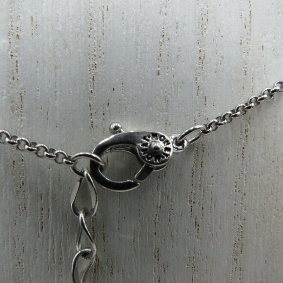 Monet Necklace Imitation Pearl Pendant 15" Silver Tone Chain Clear‎ Rhinestones - Picture 6 of 6